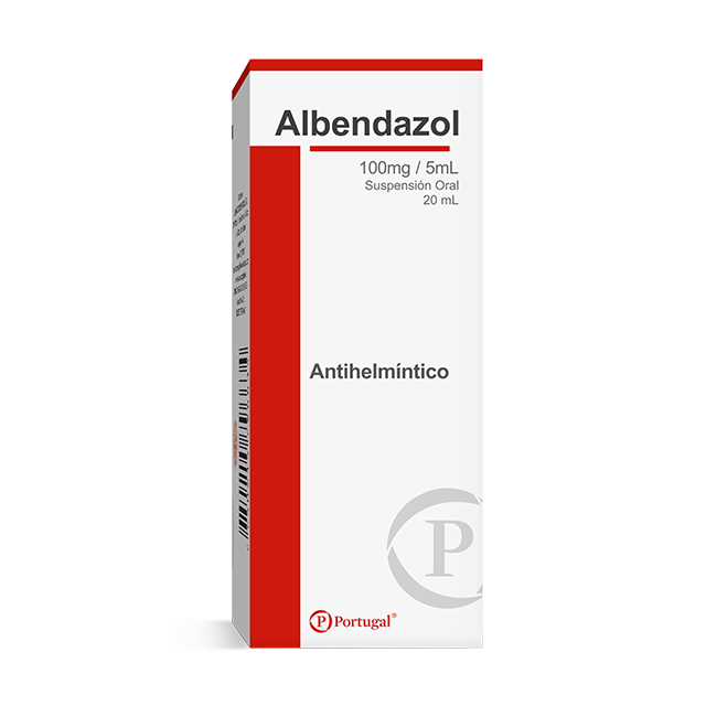 Albendazol 100 mg/5ml Suspensión Oral 20 ml.