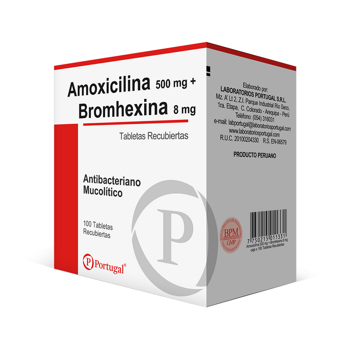Amoxicilina + Bromhexina 500/4 mg. - Blister