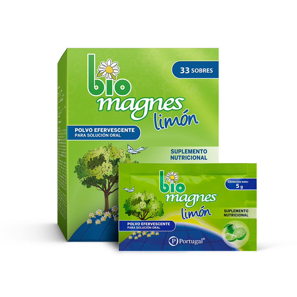 Biomagnes Limón Polvo Eferv. Caja 33 sobres 5 g. – BOTICAPORTUGAL