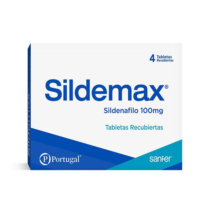 Sildemax 100Mg Caja x 4 Tabletas Recubiertas