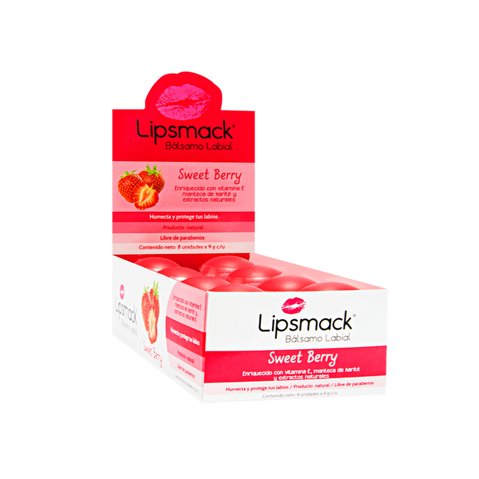Lipsmack Bálsamo Labial Sweet Berry 11 g. x 8 unid.