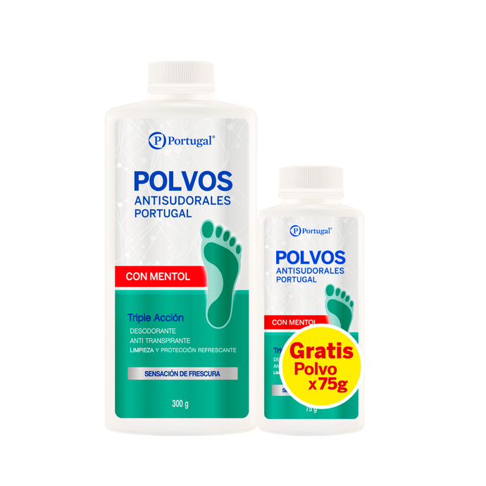 Pack Polvos Antisudorales Mentolados 300 g. + 75 g.